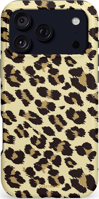 Casetastic hoesje geschikt voor Apple iPhone 17 Pro Max - MagSafe - Dubbellaagse bescherming - Speels - Fashion Case - Beige Zwart