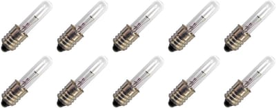 Signaallamp E10 60V 3.6W - 60 mAh - 10 stuks - T6.6 Gloeilamp Ø6.6mm - 35mm - 2500K - Dimbaar