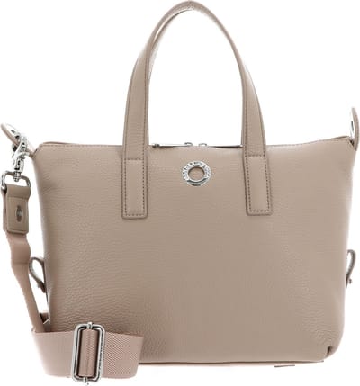 MANDARINA DUCK Leren Handtas Schoudertas Mellow Leather Bowling Bag Warm Taupe