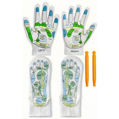 Acupressuur Reflexologie Handschoenen Sokken Set Massage Met Punt Massager Gereedschap Hand Spa Reflexologie Sok Vijf Teen Aparte Sokken