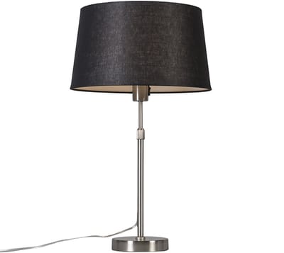 QAZQA Parte - Moderne Tafellamp met kap - 1 lichts - H 700 mm - Staal - Woonkamer | Slaapkamer | Keuken