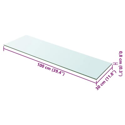 vidaXL - Wandschap - transparant - 100x30 - cm - glas