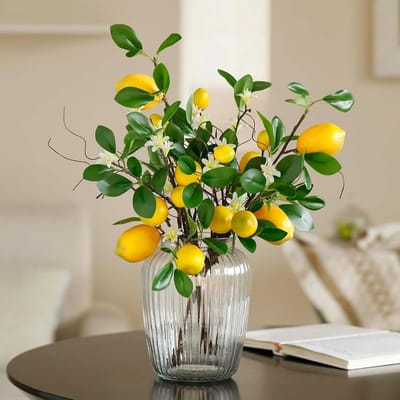 Dailygoods- Citroentak 50 cm - Kunstplant in Pot - Kunstplanten voor Binnen - Kunstmatige Citroenboom - Decoratie voor Keuken - Duurzaam en Verstelbaar