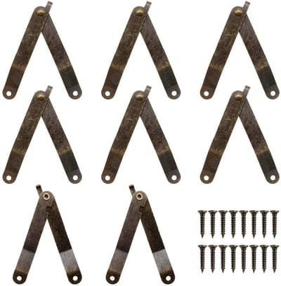 Dailygoods- Scharnieren Retro Stijl - 8 Stuks - Vouwscharnier - Antieke Deksel Ondersteuning - 180 Graden Draaiend - Hoogwaardige Ijzer - Dekscharnier