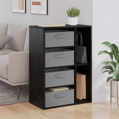 vidaXL - Dressoir - Zwart - eiken - 60 - x - 33,5 - x - 84 - cm