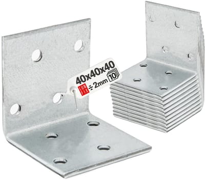 LUN FIX - Hoekverbinder - 10 stuks - 40x40x40x2 mm - Verzinkt - Breitwinkel