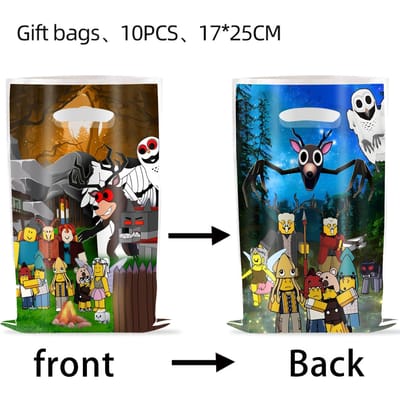 10/20/30 Pièces Roblox 99 Nuits dans la Forêt thème Anniversaire Célébration Cadeau Pochette à Bonbons Pochette à Butin conçue pour Enfants Anniversaire Sacs à Surprises 20pcs black