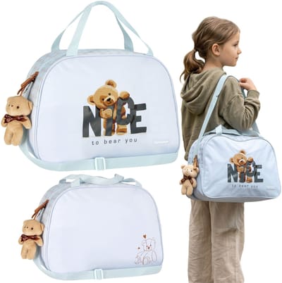 Beertje, meisjesmodel, ruime sport-/reistas met schouderriem voor meisjes, inclusief sleutelhanger 39x16x27cm