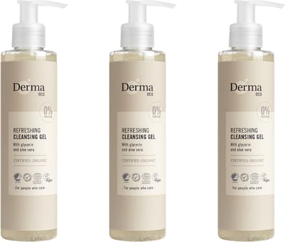 Derma Eco Gezichtsreiniger en Make-up Remover Gel - Hypoallergeen - Parfumvrij - Met Aloë Vera - 3 x 200 ml