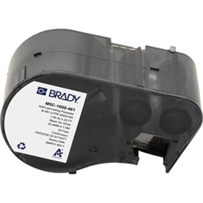 Brady M5C-1000-461 gelamineerde polyester labels zwart op wit | 25,4 mm x 7,62 m (origineel)