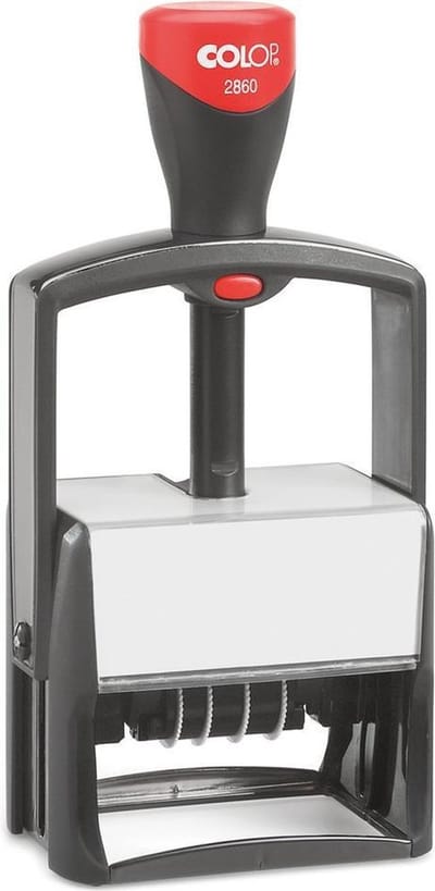 Colop Classic 2860 Blauw/rood - Stempels - Datum stempel Nederlands - Stempel afbeelding en tekst