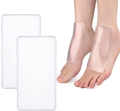 Dailygoods- Gelpads voor Laarzen - Drukontlasting - Verbetering Doorbloeding - Voor Schaatsen/Hockey - Set van 2 - Vierkant - Voetbed