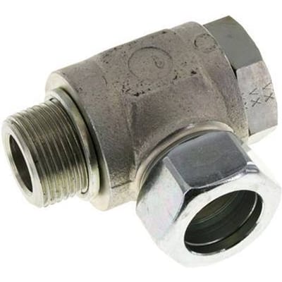 28L & G1'' Verzinkt Stalen Swivel Joint Snijringkoppeling Buitendraad 160bar Draaibaar ISO 8434-1