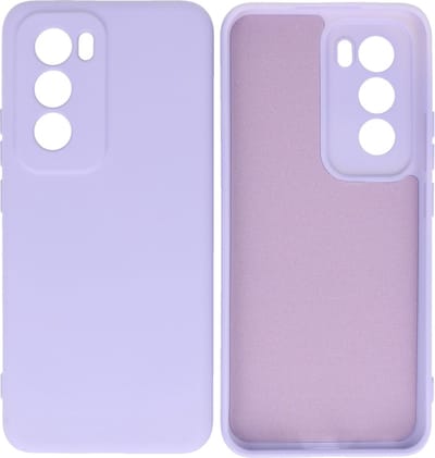 Hoesje Geschikt voor OPPO Reno 12 5G - Fashion Telefoonhoesje Backcover - Siliconen Hoesje - Paars