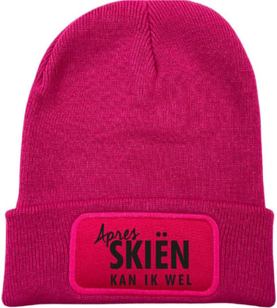 Après skiën kan ik wel wintermuts fuchsia | zwart - soBAD. | Unisex | Après ski verkleedkleren | Unisex | met grappige tekst | Beanie