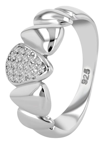 AKZENT Akzent damesring "Anneli" van 925 Sterlingzilver, gerhodineerd, duurzaam, maat