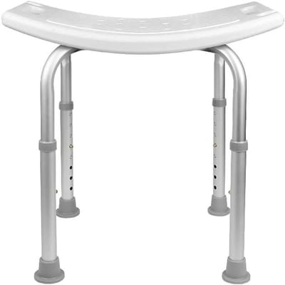 Douchekruk - Badkamerstoel - Veilig Douchen - In Hoogte Verstelbaar - 51 x 39 x 60.5 cm - Zilver