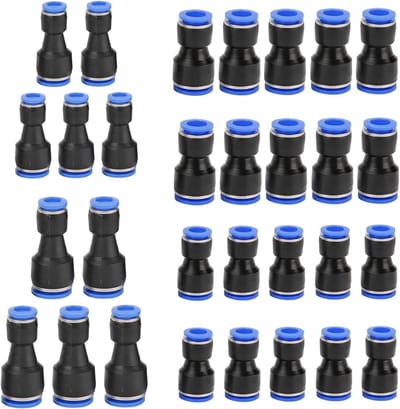 30 Stuks Pneumatische Koppelingen 4-8, 6-8, 8-10, 6-12mm - Snelle Aansluitingen voor Perslucht, Pneumatische Fittingen en Lucht Slang Verbindingen