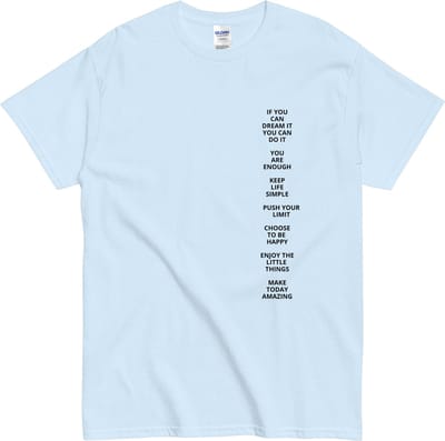Minimalistisch T-shirt met Levensquotes - Keep Life Simple - Dames en Heren - Blauw - S