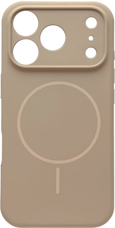 Casemania Hoesje Geschikt voor Apple iPhone 17 Pro - Zand Beige - Zachte Liquid Siliconen Magnetisch Back Cover Case - Geschikt voor MagSafe - Telefoonhoesje met Camera Bescherming