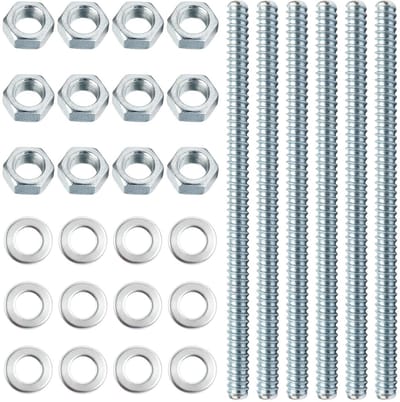 Set van 30 M8 Ronde Draadstangen van RVS, 8 x 200 mm met Moeren en Ringen voor Meubelmontage en Mechanische Toepassingen