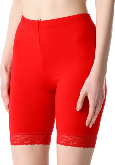 Bellivalini Dames Leggings - Vrijetijdsbroek - Korte - Katoen - BLV-BLV50-217-LE - Rood - XS