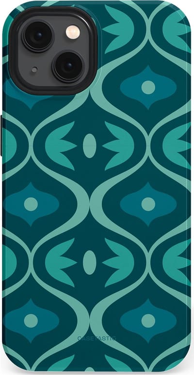 Casetastic hoesje geschikt voor Apple iPhone 13 - MagSafe - Dubbellaagse bescherming - Decoratief Blauwgroen - Fashion Case - Petrol