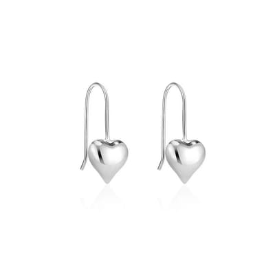 Gading® dames oorbellen met hartje-zilver oorhanger-20mm-zilver 925
