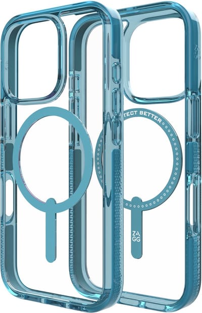 ZAGG - Santa Cruz Snap Mag geschikt voor iPhone 16 Pro Hoesje - retro blue