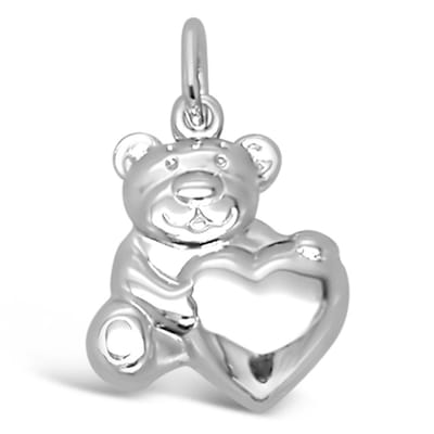 Hanger - Zilver - Beer met hartje - B150