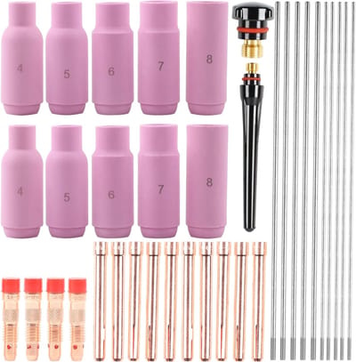 Lasaccessoires Set - Brandermondstukken Onderdelen - WIG Lassen - 36 Delige Kit - Voor WP-26