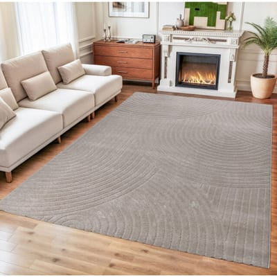 Muratap Vivant japandi vloerkleed laagpolig effen beige- 80x150 cm