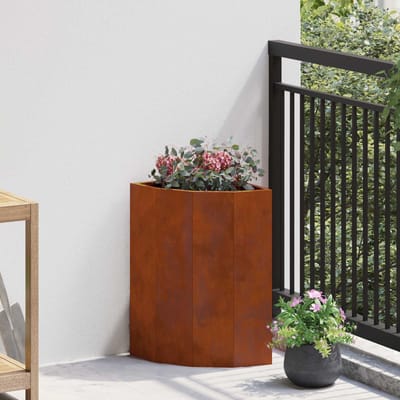 vidaXL Hoek Plantbak Roestkleurig 30 x 30 x 50 cm weervast staal