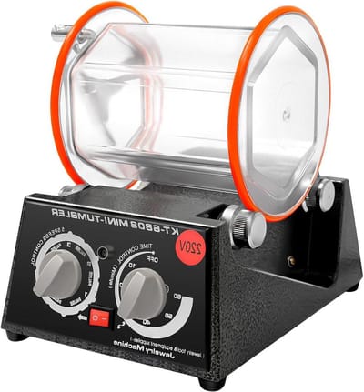 Elektrische Polijstmachine - Tafelslijper Juwelen - Sieraden Polijsten - Met Timer - 60 W - Zwart Oranje