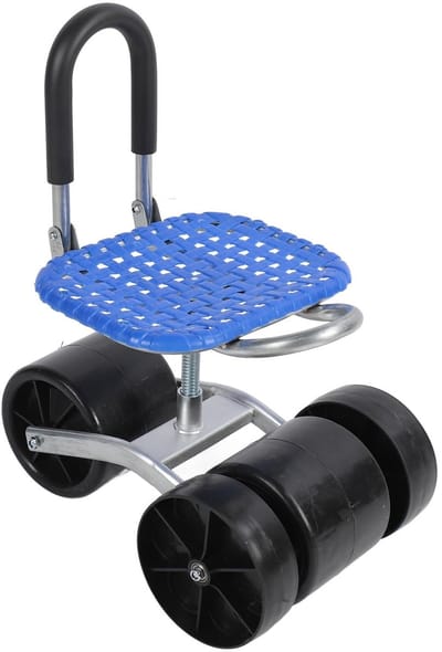 Dailygoods- Krukstoel Verstelbaar - Werkstoel op Wielen - 360 Graden Roterend - Mobiele Tuinrollende Stoel - Comfortabele Ervaring - Efficiënt Werk