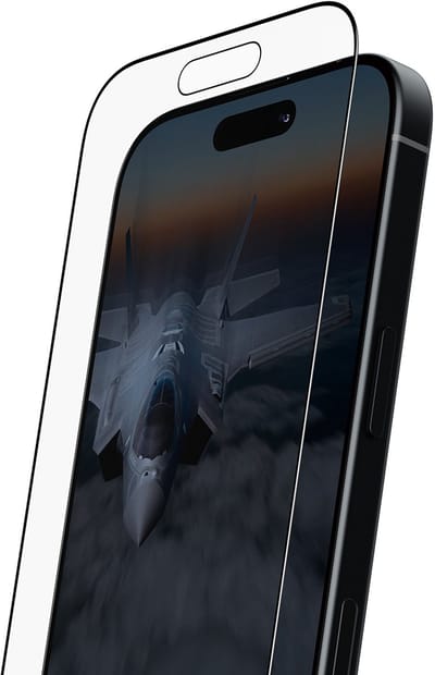 PanzerGlass Stealth Screen Protector w. Black Frame iPhone 17 | iPhone 16 Pro | Ultra-Wide Fit w. FASTFIT IN-A-BOX