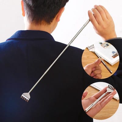 WiseGoods - Premium Uitschuifbare Ruggenkrabber - Rugborstel - Verstelbaar - Rugkrabber - RVS - 18 tot 53cm