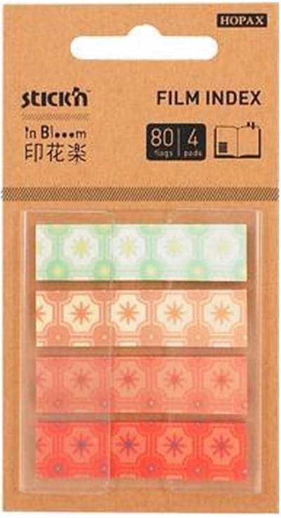 Stick'n Film index tabs - 45x12 mm, z-note, 4x gekleurde decoratie tabs, 80 vel