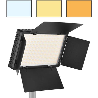 Andoer LED-600 LED Videolamp Professioneel Fotografielichtpaneel 480PCS Heldere Lichtkralen UK Plug zwart