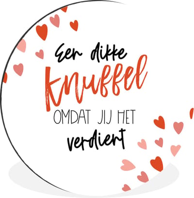 WallCircle - Wandcirkel - Muurcirkel - Sterkte - Quotes - Rood - Aluminium - Dibond - 30x30 cm - Binnen en Buiten