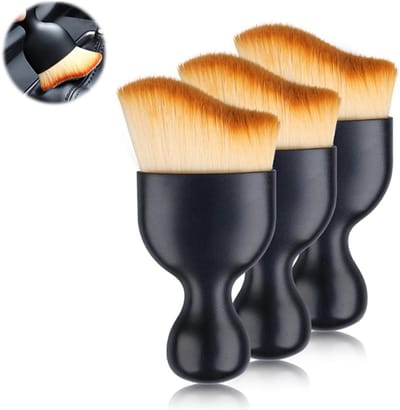 Autodetailborstel - Autoreinigingsborstel - Auto-interieurreinigingsborstel - Zachte borstel met borstelharen - Stofverwijderingsborstel - Autovuil-stofreinigingsborstel - 3-pack