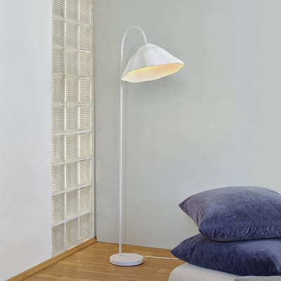 OSRAM vloerlamp Decor Lotus Leaf wit van metaal en papier-maché, E14, dimbaar, 1530mm hoogte , lampenkap van gerecycled materiaal, duurzaam dankzij vervangbare lichtbron, eenvoudig te installeren