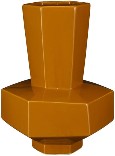 Mica Decorations Vaas Geometric - Keramiek - Oker - 25,5x32,5x25,5 cm (BxHxD)