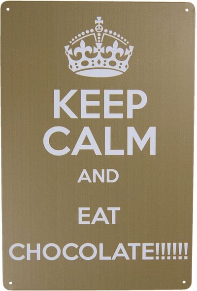 Clayre & Eef Tekstbord 20x30 cm Goudkleurig Ijzer Rechthoek Keep Calm Wandbord