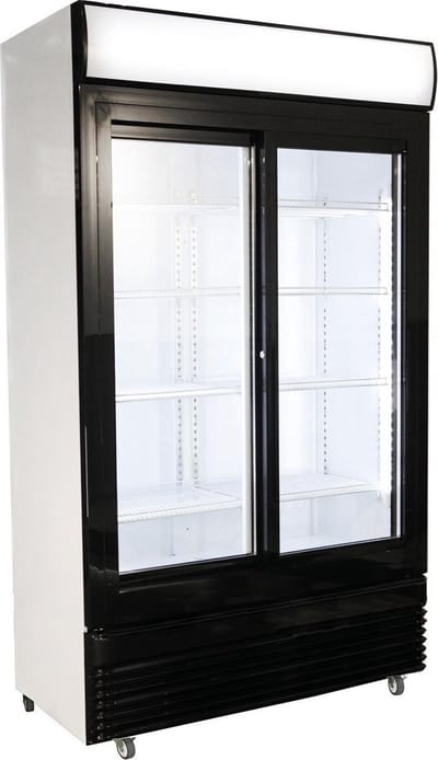 Combisteel Koelkast - 780L - Zwart/Wit - +2°C/+10°C - Geforceerd - Schuifdeuren - Wielen - 1120x595x2100mm - Horeca Koelkast