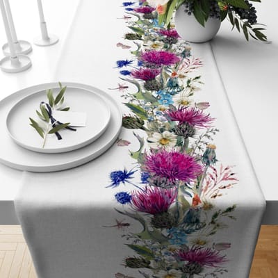 Schoonheid van Lila Kleur Tafel Runner|Bloemrijk Tafelkleed|Stijlvolle Woondecoratie|Huisverwarming Rechthoekige Runner 150x33cm