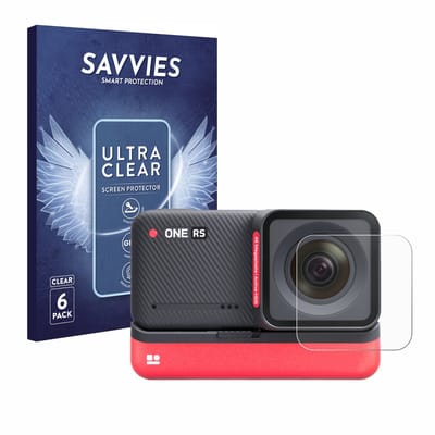Savvies - Screenprotector voor Insta360 One RS 4K Edition (Lens) - Folie Beschermfolie transparant 6 Stuks
