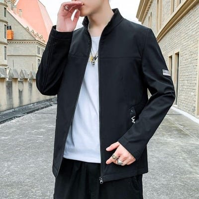 Veste de travail pour homme Printemps et Automne Nouvelle Veste ample à capuche pour homme Printemps Hauts décontractés M black