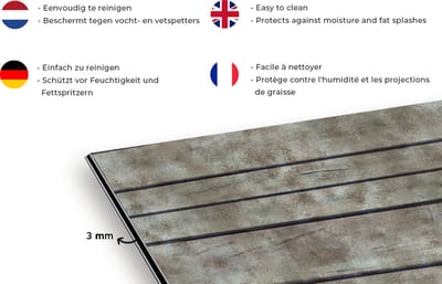 Spatscherm keuken 70x30 cm - Kookplaat achterwand Retro - Plank - Patronen - Muurbeschermer - Spatwand fornuis - Hoogwaardig aluminium