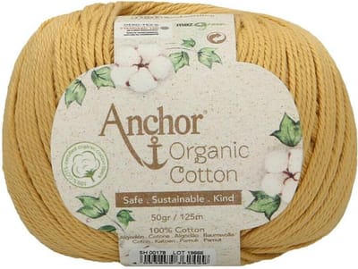 Anchor haakgaren Organic Cotton 00178, katoengaren 60 graden wasbaar; puur katoen voor haken of breien